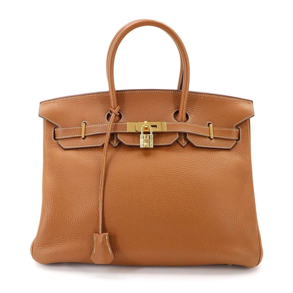 Hermes Birkin 35, Taurillon Clemence leather, gold-plated handbag, □I stamp, ...